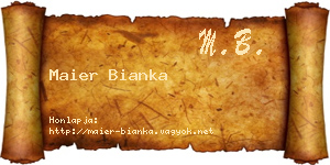 Maier Bianka névjegykártya